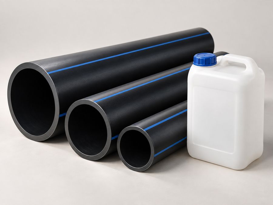 HDPE high-density polyethylene pipes and container