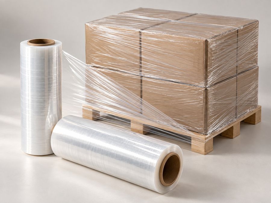 LLDPE stretch film wrapping a pallet