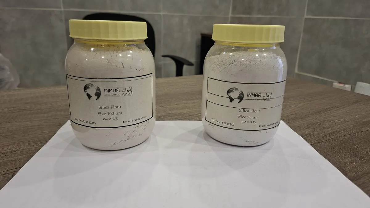 INMAA silica flour samples, 100 and 75 microns